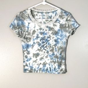Aeropostale crop tie dye tee, M